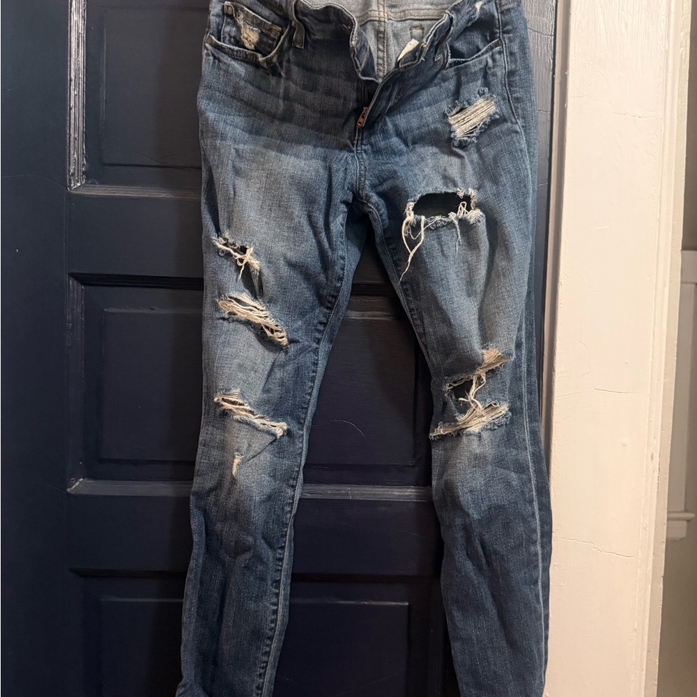 Joe's Jeans Distressed Skinny Blue Jeans